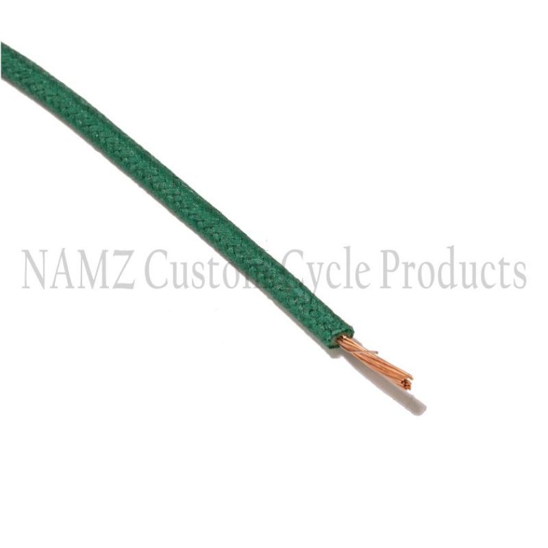 NAMZ OEM Color Cloth-Braided Wire 25ft. Pack 16g - Green NCBW-8 NCBW-8 Photo - Primary