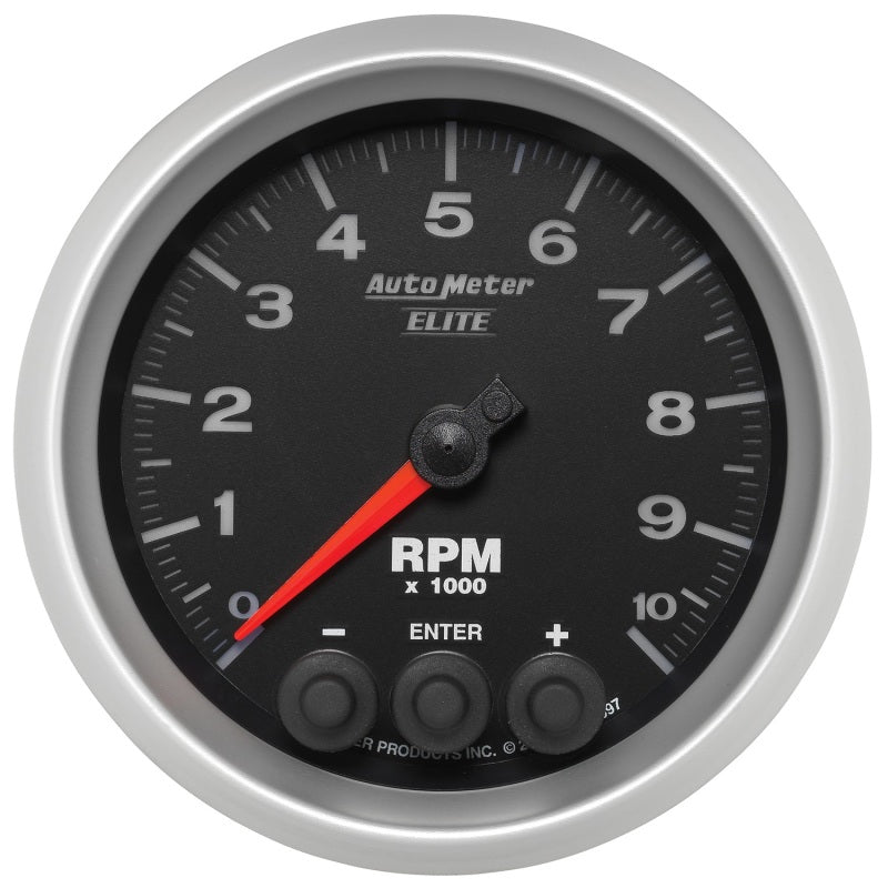 Autometer Gauge, Tach, 3 3/8", 10k Rpm, In-Dash w/ Shift Light & Peak Mem, Elite 5697 Photo - Primary