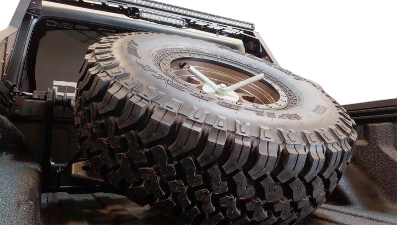 DV8 Offroad 2019+ Jeep Gladiator In-Bed Adjustable Tire Carrier TCGL-01 TCGL-01 Photo - Mounted