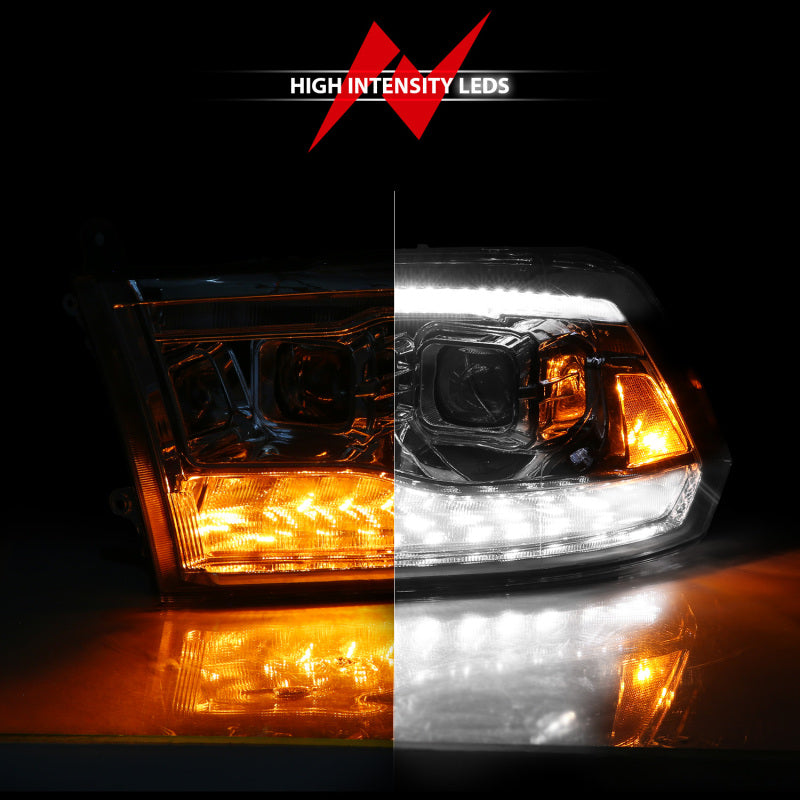 ANZO 09-19 Dodge RAM 1500 / 10-18 2500/3500 LED Proj Headlights SeqSig Chrome - Pair 111627A 111627A User 1
