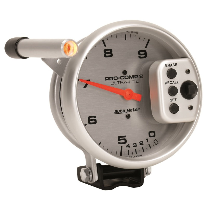 Autometer Gauge, Tach, 5" 9k Rpm Pedestal w/Quick Lite, Dual Range w/Peak Memory 6854 User 3