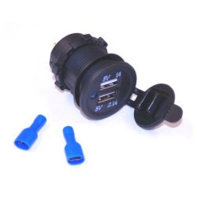 NAMZ Dual USB Charging Port Panel Mount w/O-Ring & Lock Nut NUSB-P02 NUSB-P02 Photo - Primary