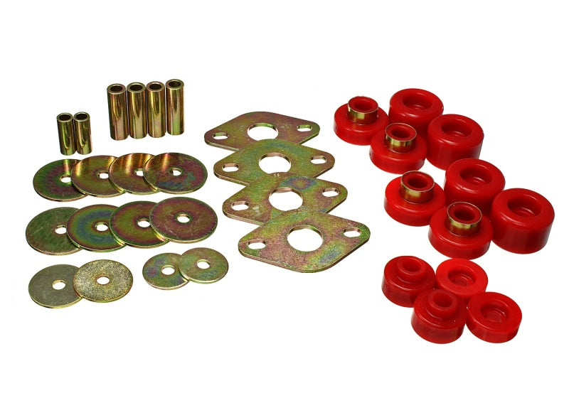 Energy Suspension 01-04 Toyota Tacoma Prerunner Body Mount Bushing Set - Red 8.4112R 8.4112R Photo - Primary