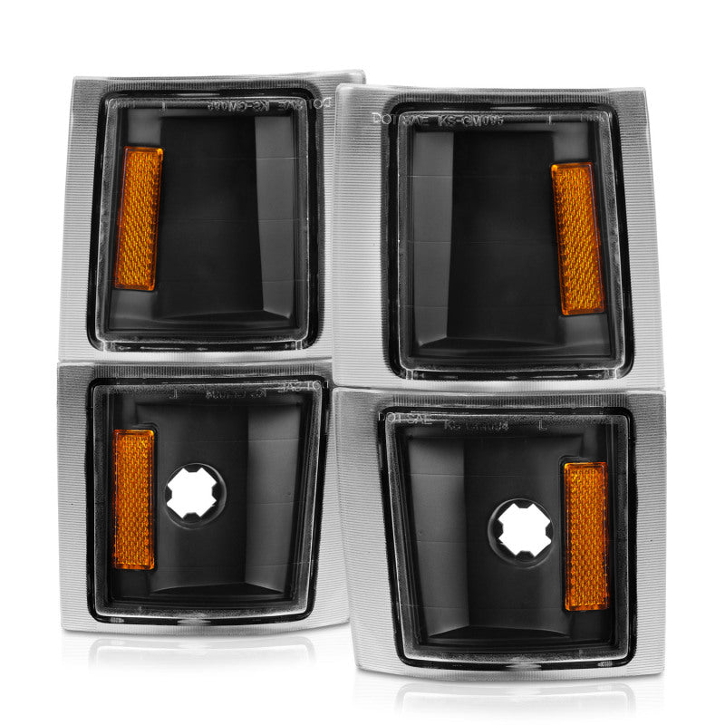 ANZO 1994-1998 Chevrolet Blazer Corner Lights Black Housing Clear Lens w/ Amber Reflector 521042 521042 User 1