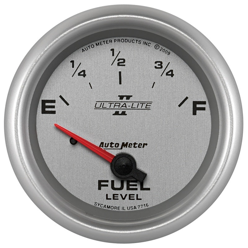 AutoMeter Gauge Fuel Level 2-5/8in. 240 Ohm(e) to 33 Ohm(f) Elec Ultra-Lite II 7716 7716 Photo - Primary