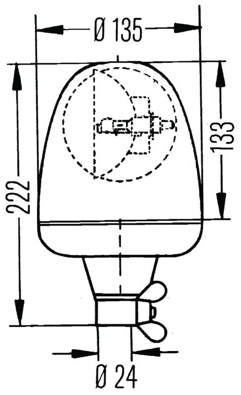 Hella Rotating Beacon H 12V Yellow Mgs12 2Rl 006846001 006846001 Technical Drawing
