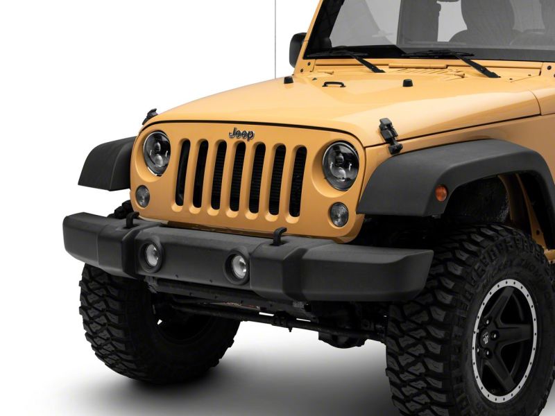 Raxiom 07-18 Jeep Wrangler JK 7-In LED Headlights- Blk Housing (Clear Lens) J154695 J154695 Photo - Close Up