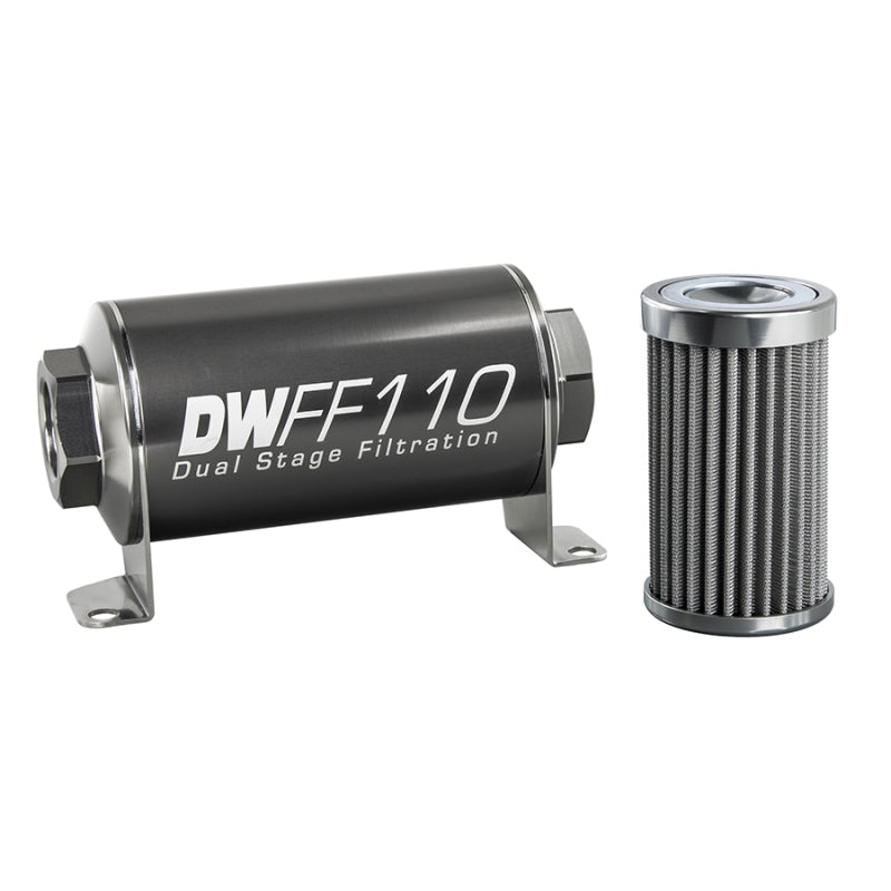 DeatschWerks '-10AN Female, 40 micron, 110mm In-line fuel filter kit 8-03-110-100K Photo - Primary