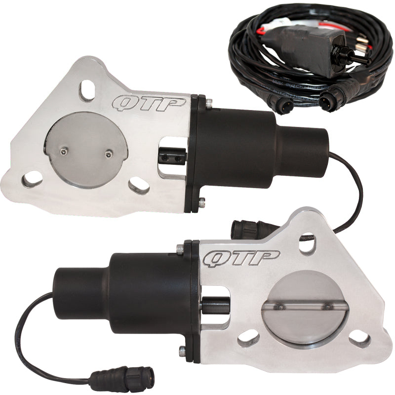 QTP 2.5in Bolt-On QTEC Dual Electric Cutout Valves - Pair QTEC50 QTEC50 Photo - Primary