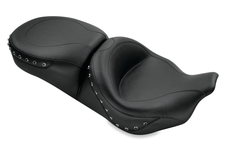 Mustang Motorcycle Mustang 08-21 Electra Glide,Rd Glide,Rd King,Str Glide Touring 1PC Seat w/ Blk Pearl Studs - Black 76039 76039 Photo - Primary