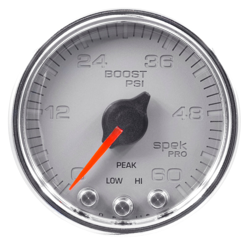 Autometer Spek-Pro Gauge Boost 2 1/16in 60psi Stepper Motor W/Peak & Warn Slvr/Chrm P30421 P30421 User 2