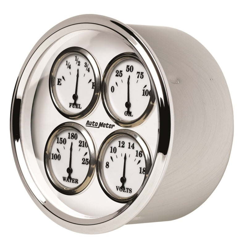 AutoMeter Gauge Quad 5in. 0 Ohm(e) to 90 Ohm(f)Elec Old Tyme White II 1213 1213 Photo - Primary