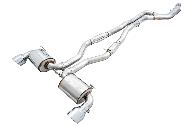 AWE 2020 Toyota Supra A90 Resonated Touring Edition Exhaust - 5in Chrome Silver Tips 3015-32118 3015-32118 Photo - Primary