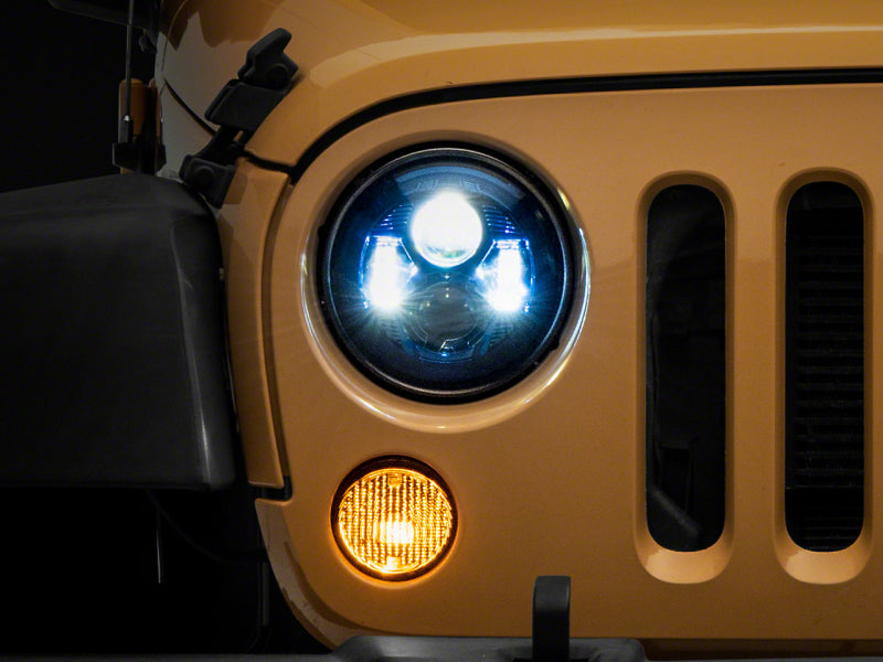 Raxiom 07-18 Jeep Wrangler JK 7-In LED Headlights- BlueHousing- Clear Lens J154696 J154696 Photo - Primary