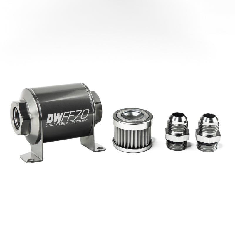 DeatschWerks '-10AN, 5 micron, 70mm In-line fuel filter kit 8-03-070-005K-10 Photo - Primary