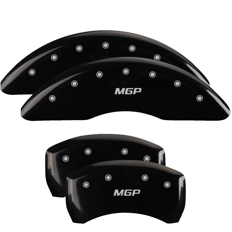 MGP 4 Caliper Covers Engraved Front & Rear MGP Black finish silver ch 38026SMGPBK 38026SMGPBK Photo - Primary