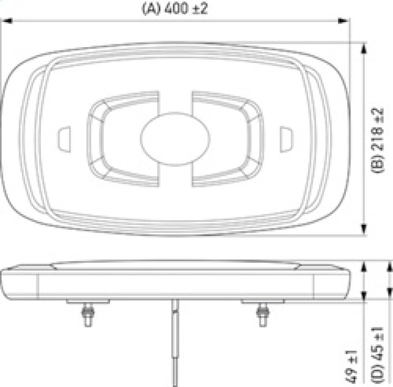 Hella L/Bar Mini 16In Led (Mv Fxd Amber Lens) 014565311 014565311 Technical Drawing