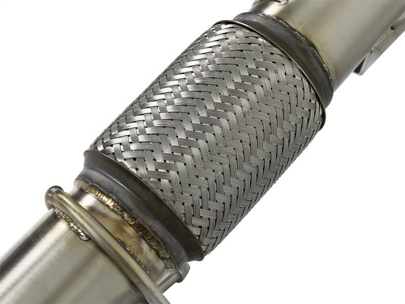 aFe Down-Pipe - Twisted Steel, 3in 304 Stainless Steel, Street Series 48-33024-HC Photo - Unmounted