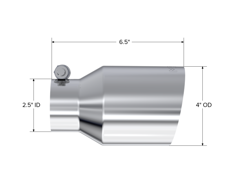 MBRP Universal T304 SS Tip 4in OD/2.5in Inlet/6.5in L T5176 T5176 Photo - Close Up