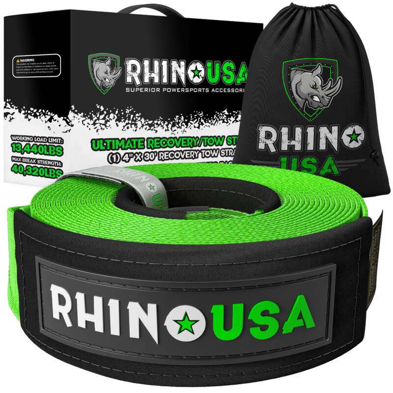 Rhino USA Recovery Tow Strap 4Inx30Ft (Green) RG-TS4X30-GRN RG-TS4X30-GRN Photo - Primary