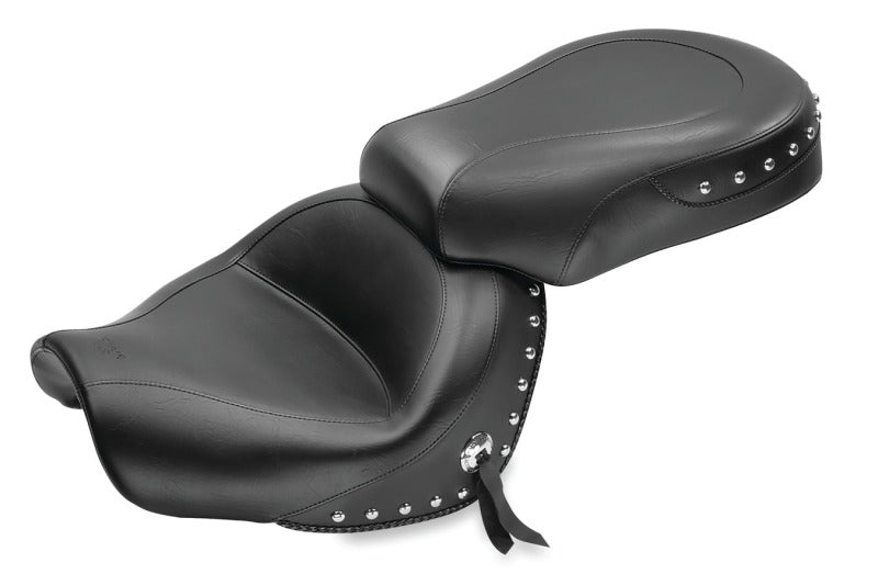 Mustang Motorcycle Mustang 09-17 Yamaha V-Star 950, 950 Tourer Standard Touring 2PC Seat w/Studs - Black 76070 76070 Photo - Primary