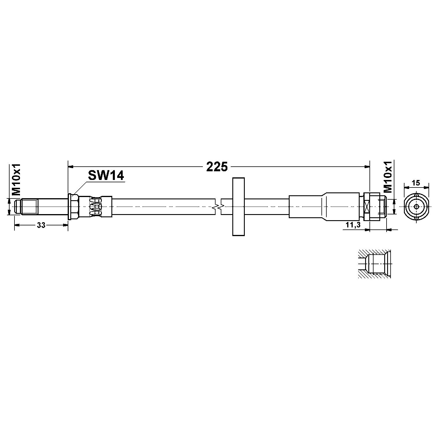 ATE Brake Hydraulic Hose 330454