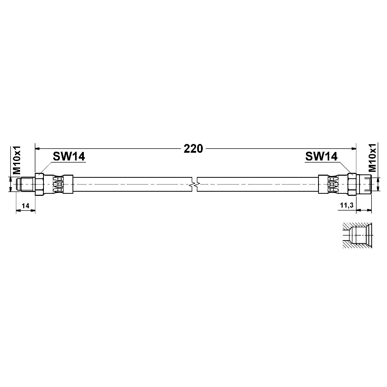 ATE Brake Hydraulic Hose 330474