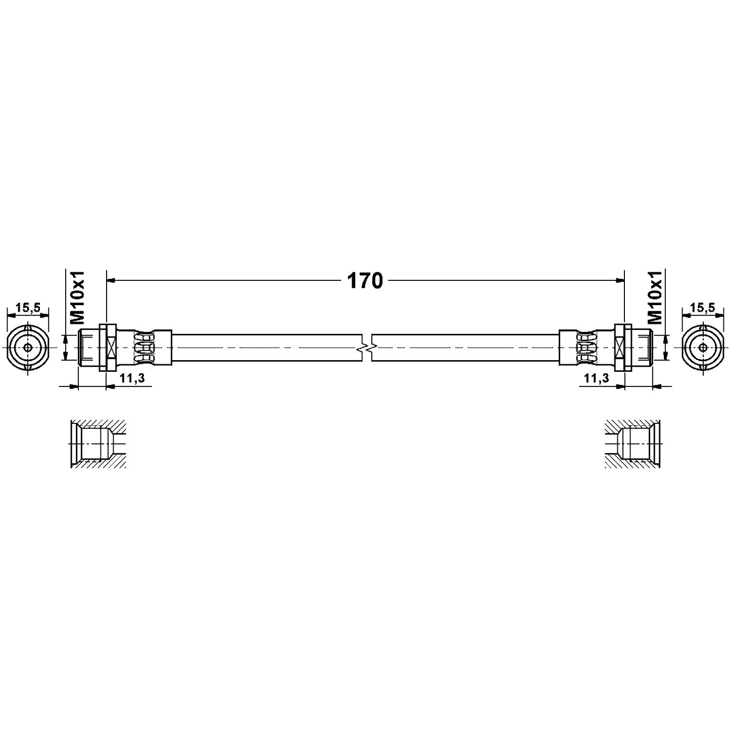 ATE Brake Hydraulic Hose 330625