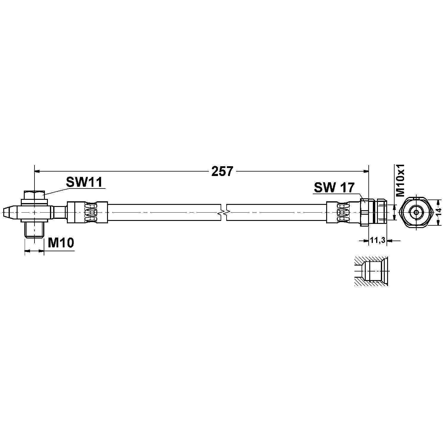 ATE Brake Hydraulic Hose 331167