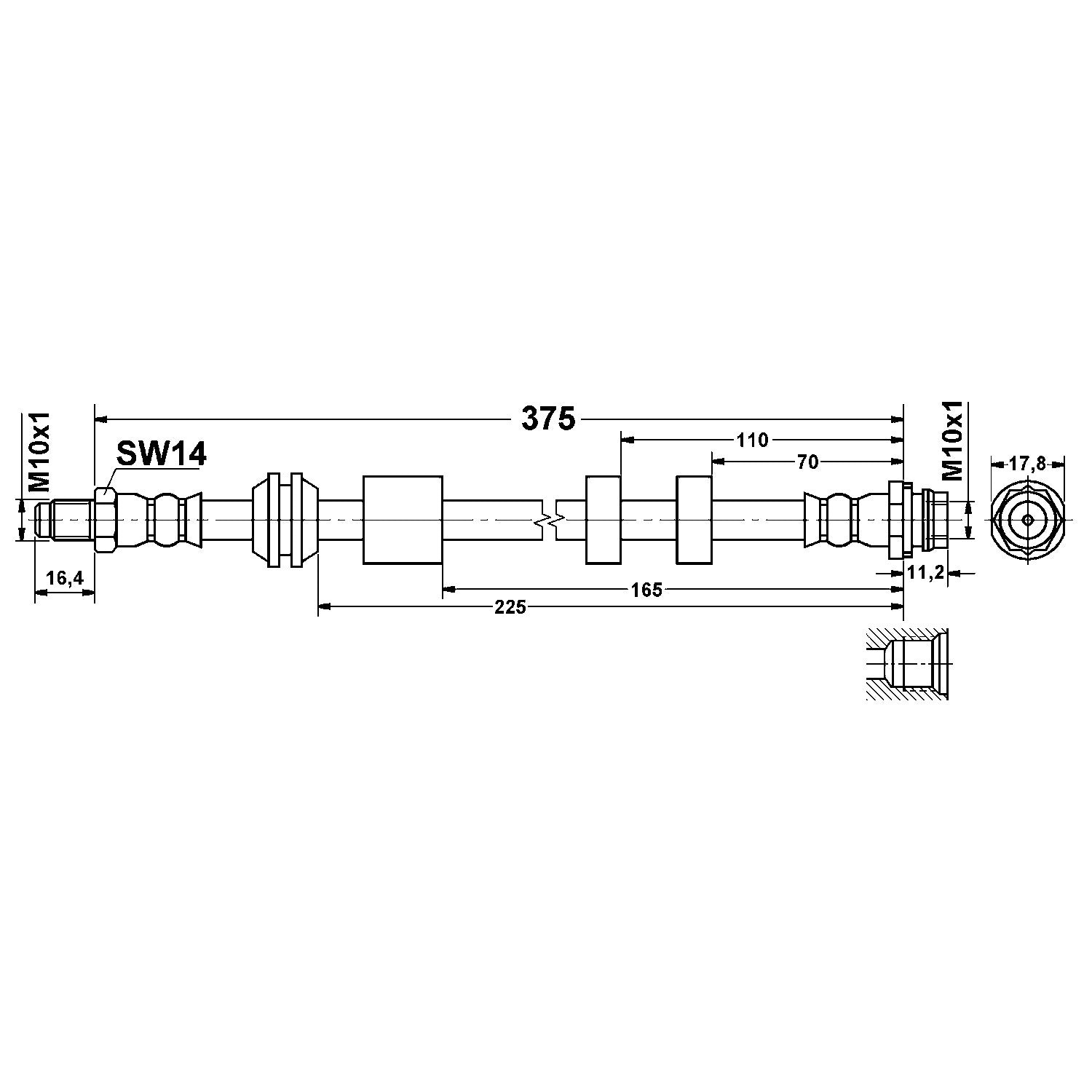 ATE Brake Hydraulic Hose