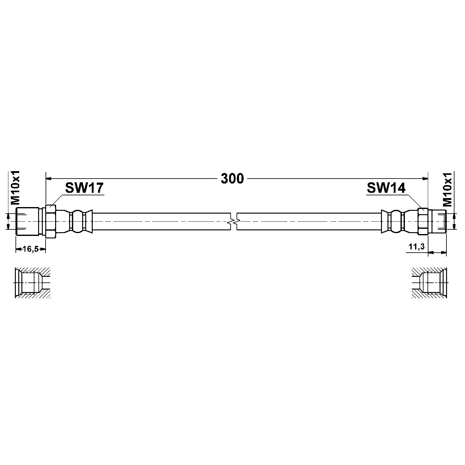 ATE Brake Hydraulic Hose 331266