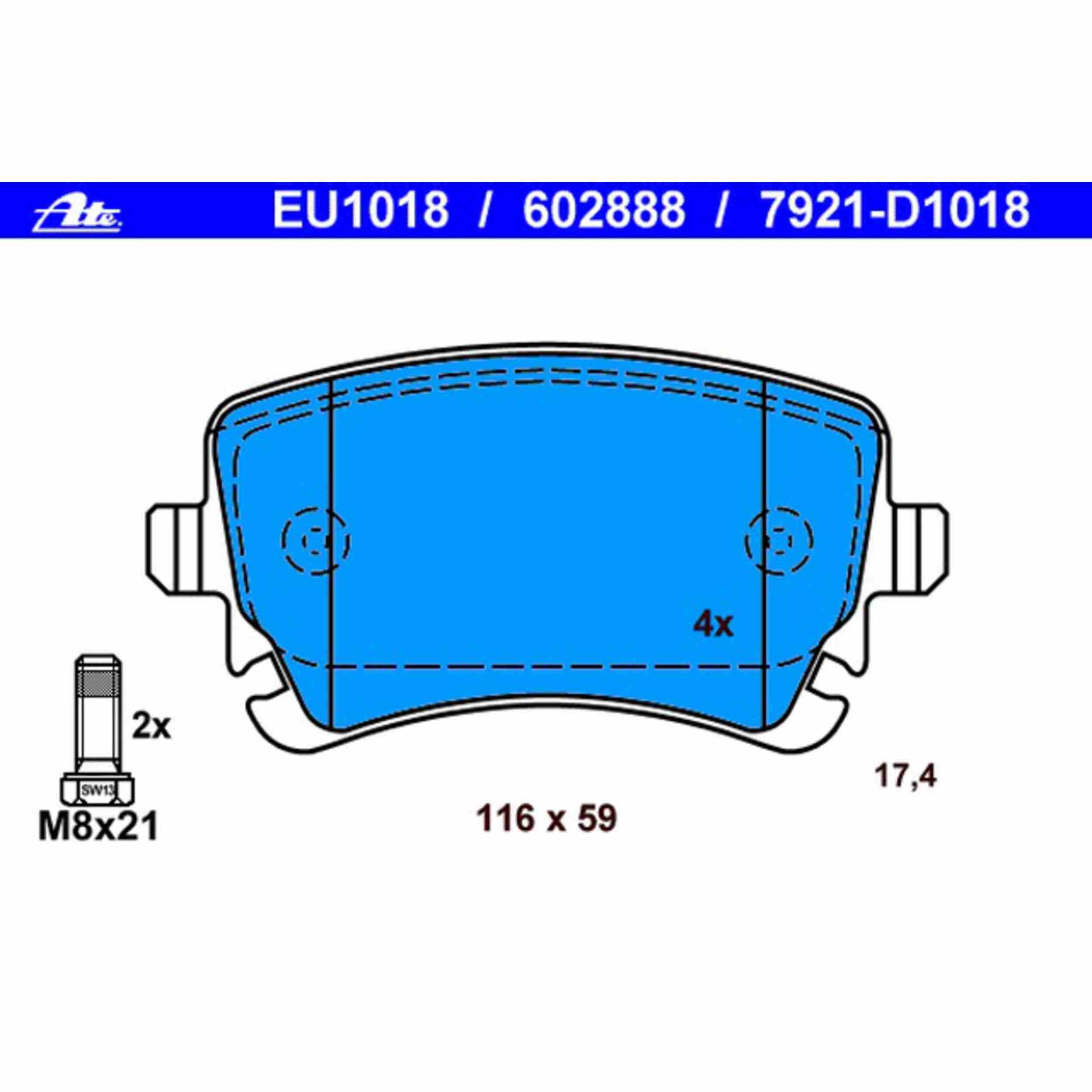 ATE Disc Brake Pad Set 602888