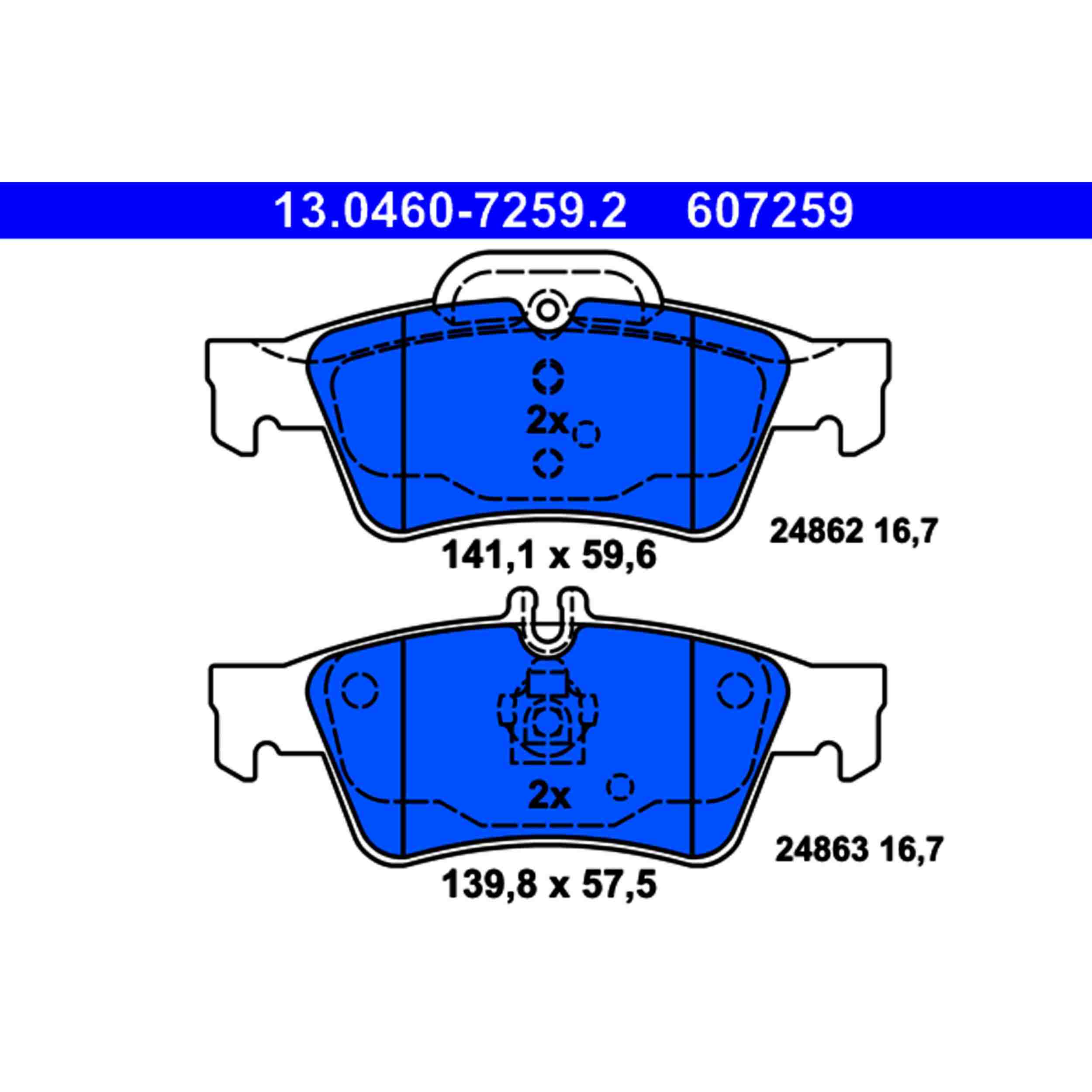 ATE Disc Brake Pad Set 607259
