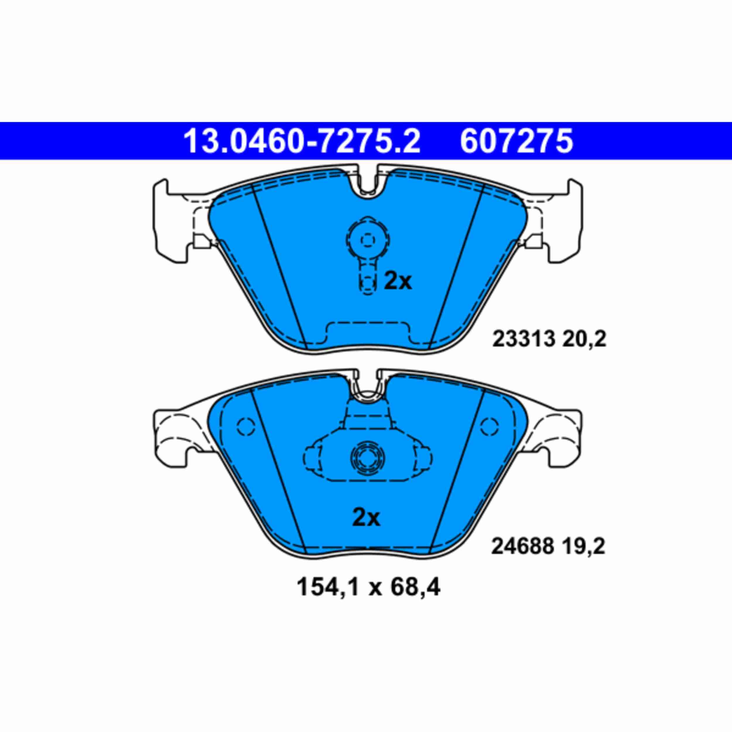 ATE Disc Brake Pad Set 607275