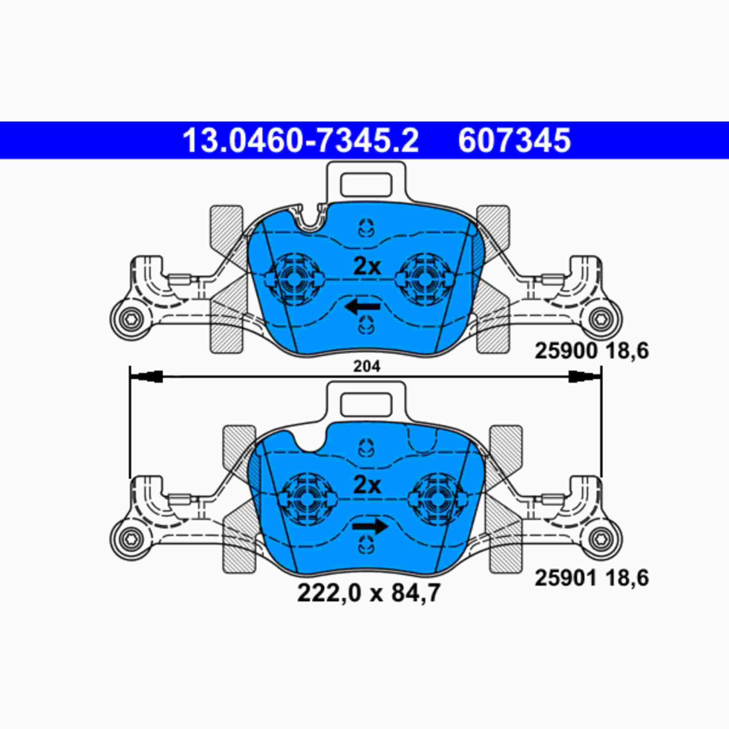 ATE Disc Brake Pad Set 607345