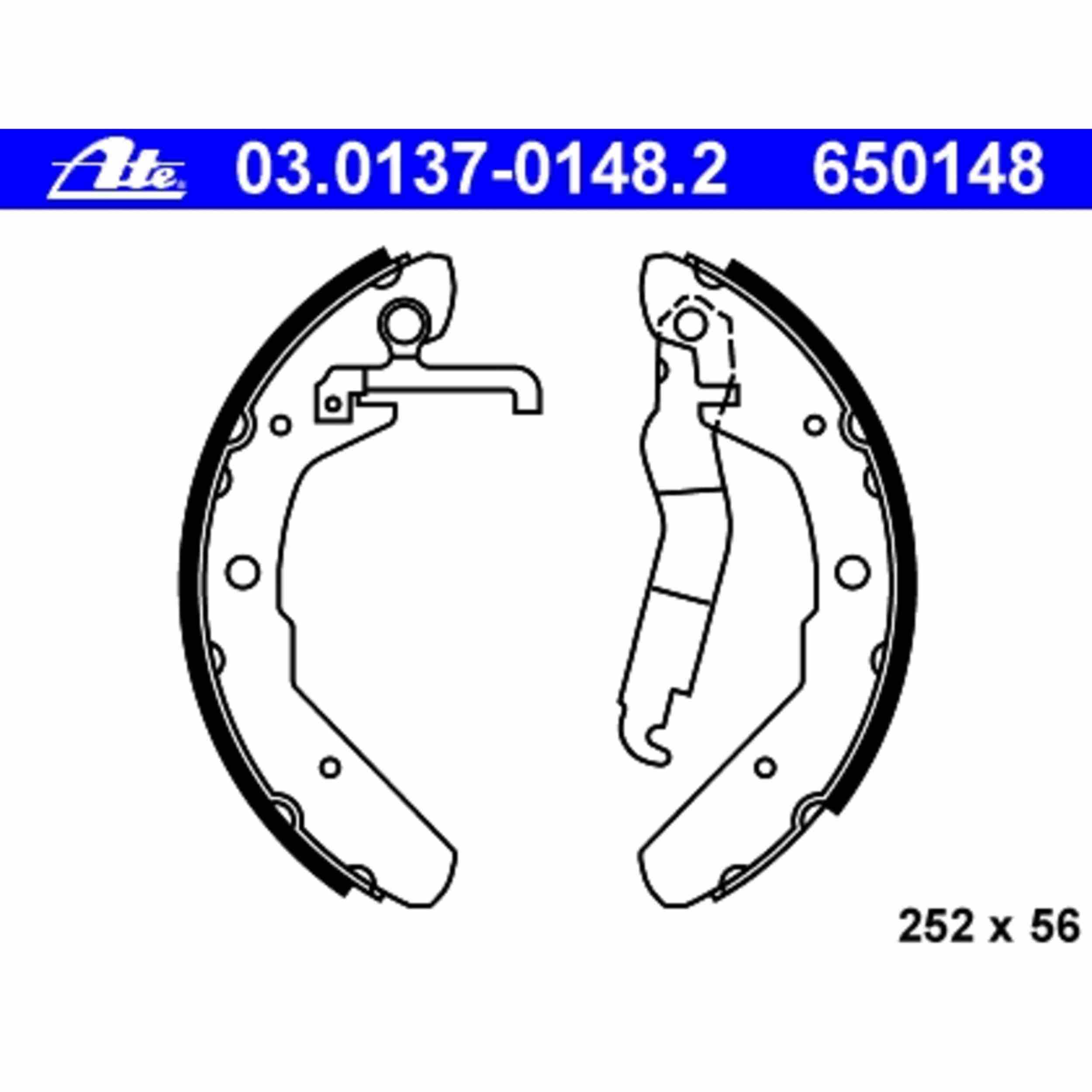 ATE Drum Brake Shoe 650148
