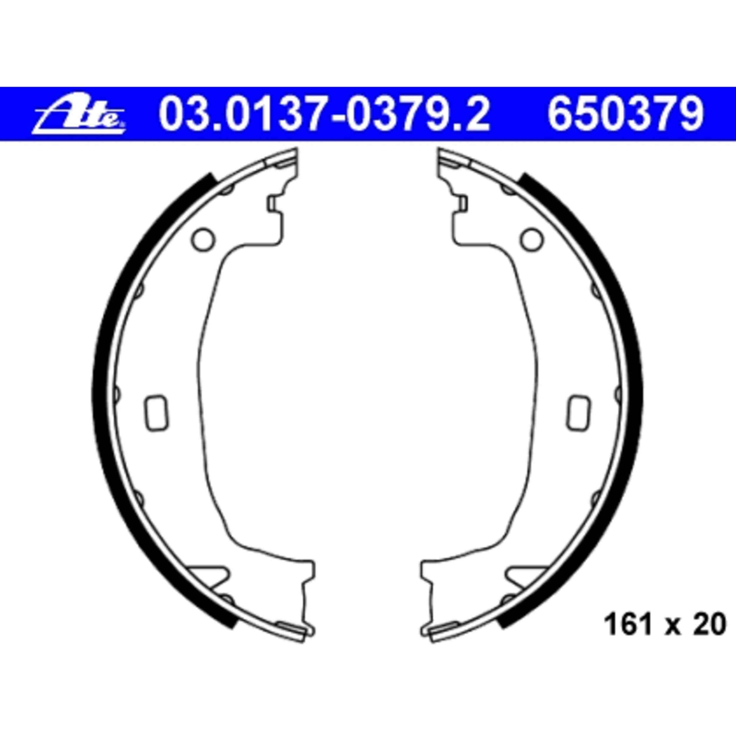 ATE Parking Brake Shoe Set 650379