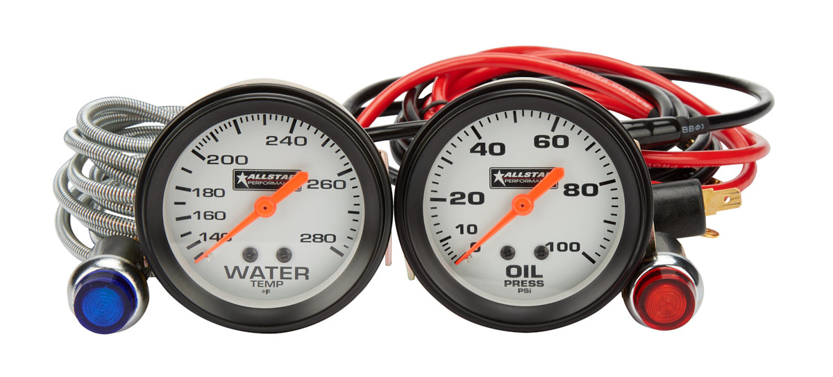 Allstar Performance 2 Gauge Kit OP/WT Gauge Kits Analog Gauge Kits main image
