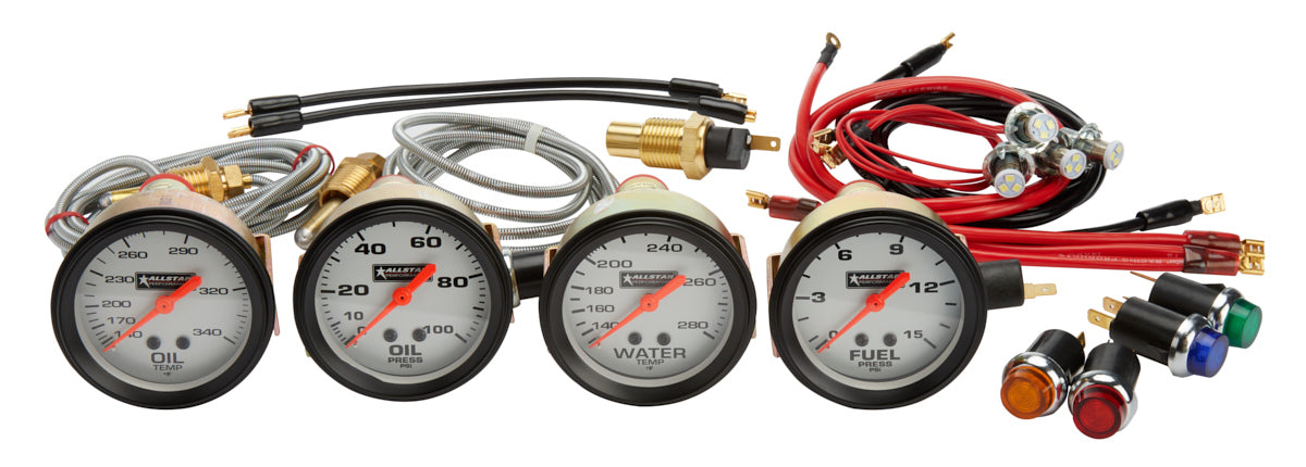 Allstar Performance 4 Gauge Kit OP/WT/OT/FP Gauge Kits Analog Gauge Kits main image