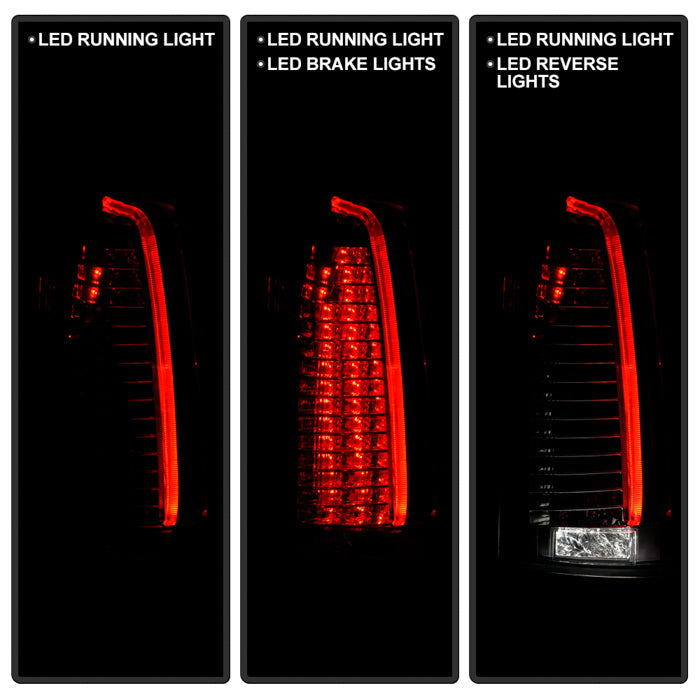 SPYDER xTune 08-13 Cadillac CTS Full LED Housing Tail Light - OE Black Clear ALT-JH-CACTS08-FLED-BK 9960352