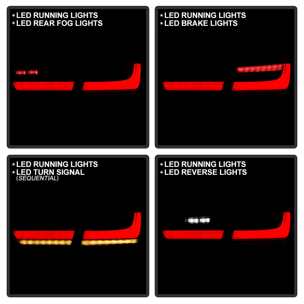 SPYDER 11-17 BMW 5 Series F10 F18 M5 Sequential Turn Signal LED Tail Light - BK ALT-YD-BMWF1011-BK 5088512