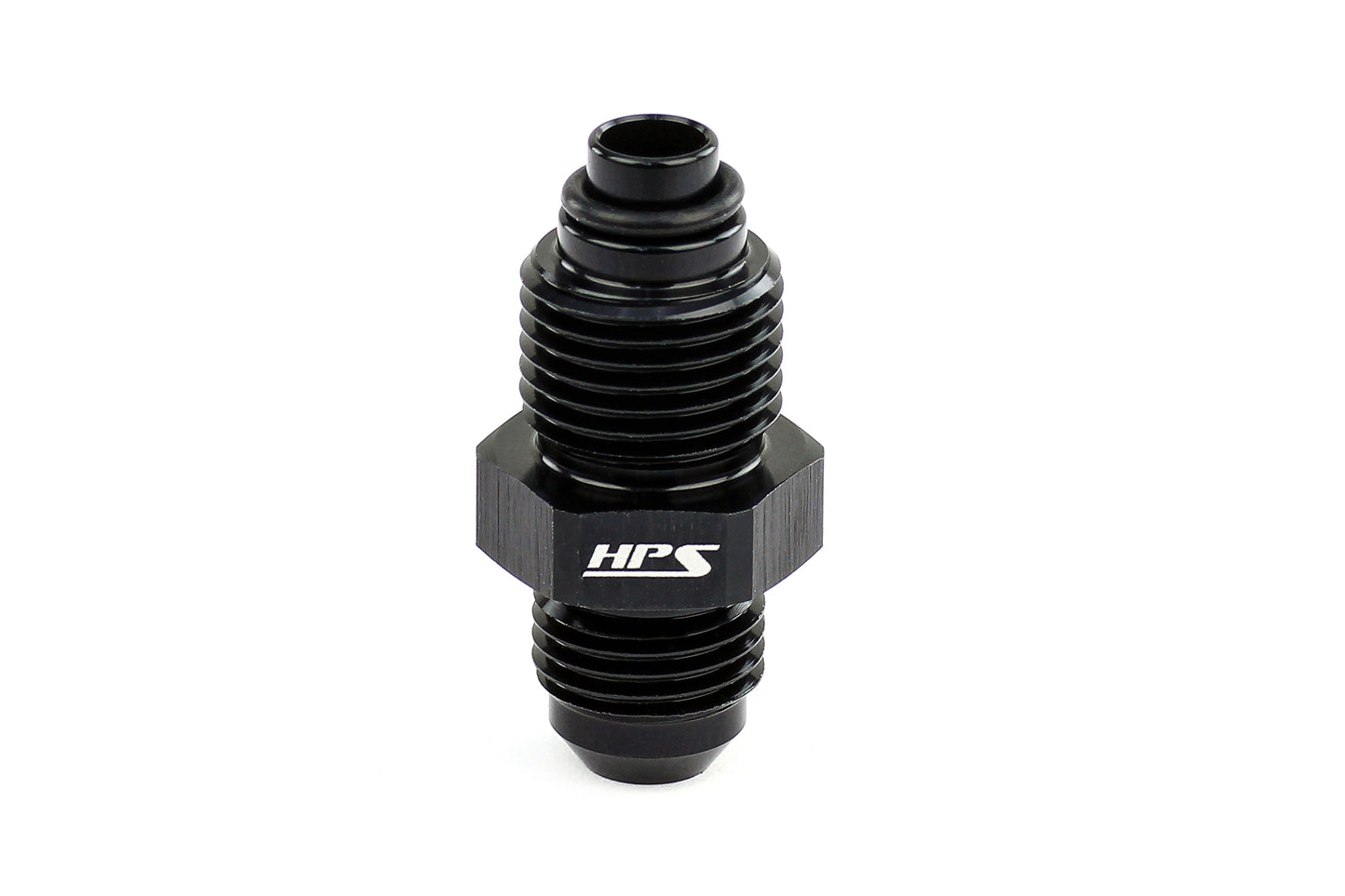 HPS Performance Products AN Male to Inverted Flare Male Power Steering Adapter, Aluminum, Black