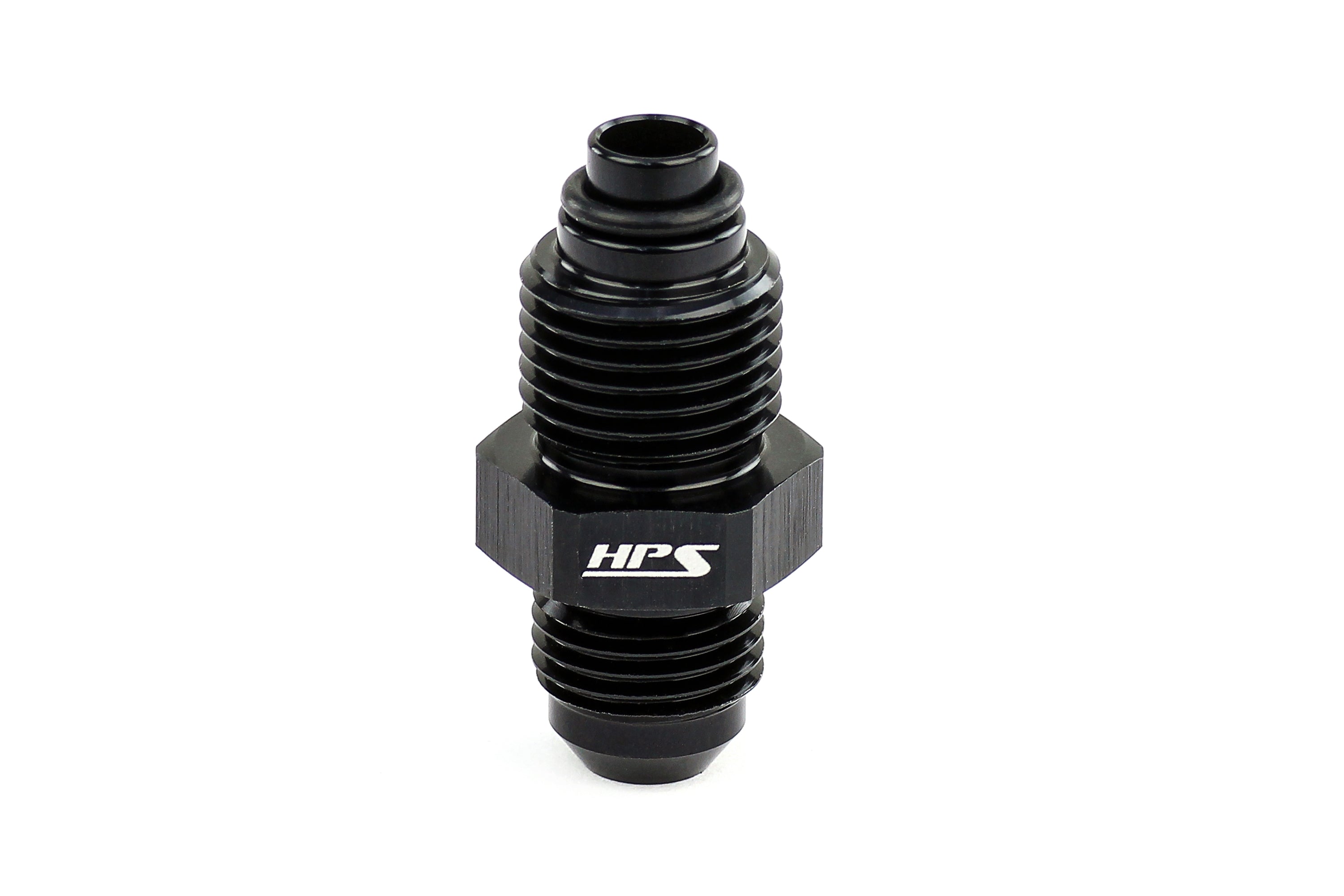 HPS AN Male to Metric Thread Male O-Ring Tip Adapter, Aluminum, Black