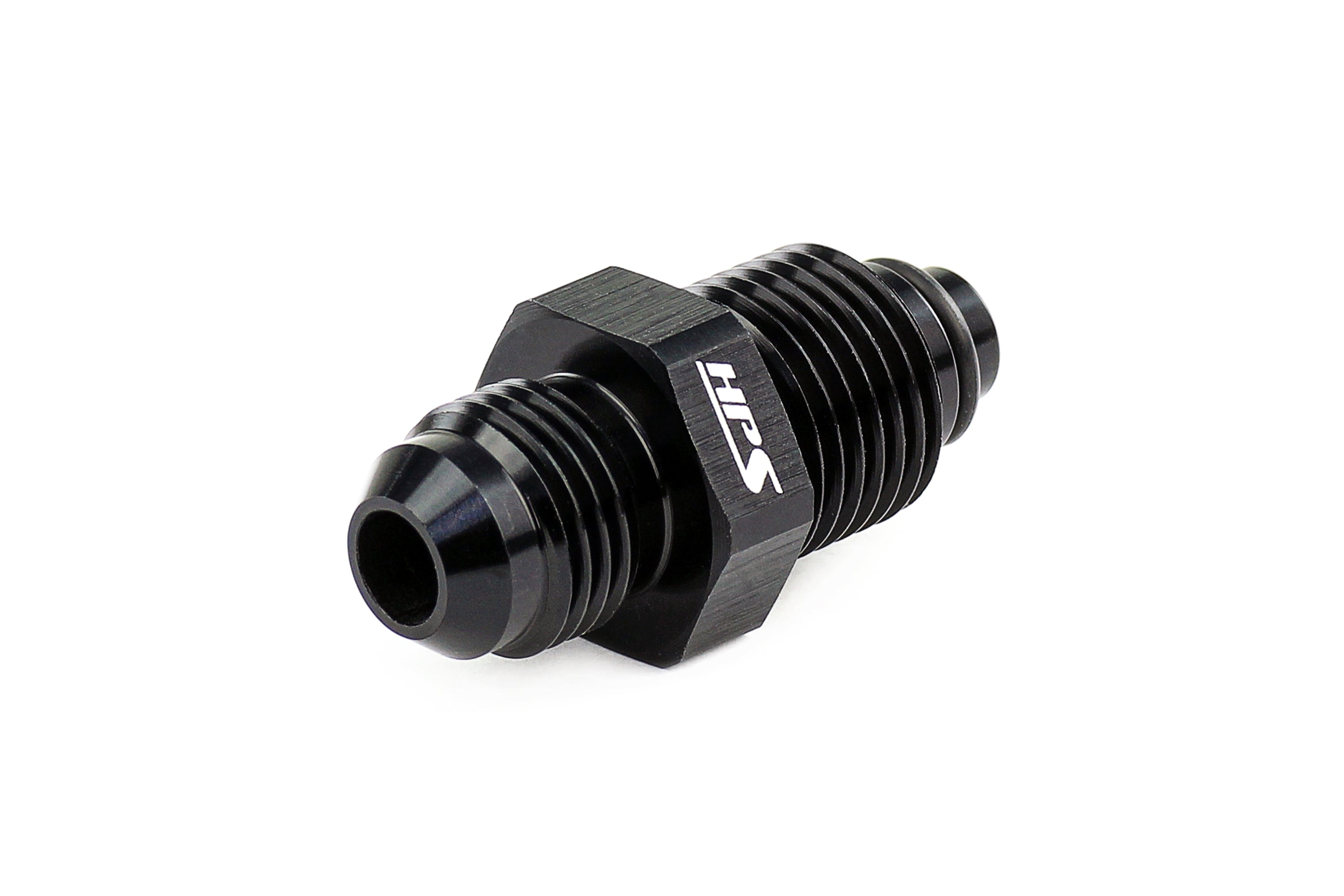 HPS AN Male to Metric Thread Male O-Ring Tip Adapter, Aluminum, Black