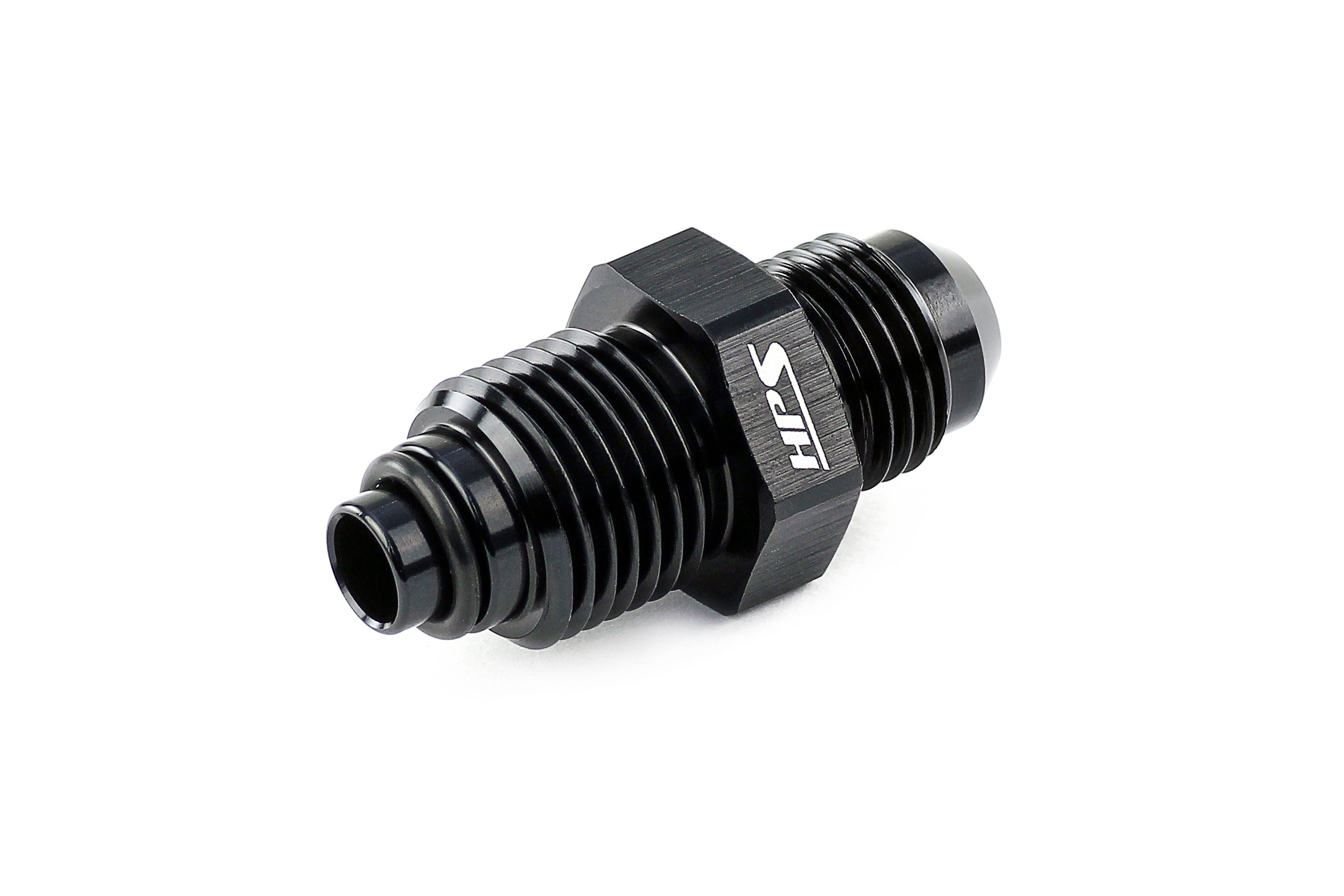 HPS AN Male to Metric Thread Male O-Ring Tip Adapter, Aluminum, Black