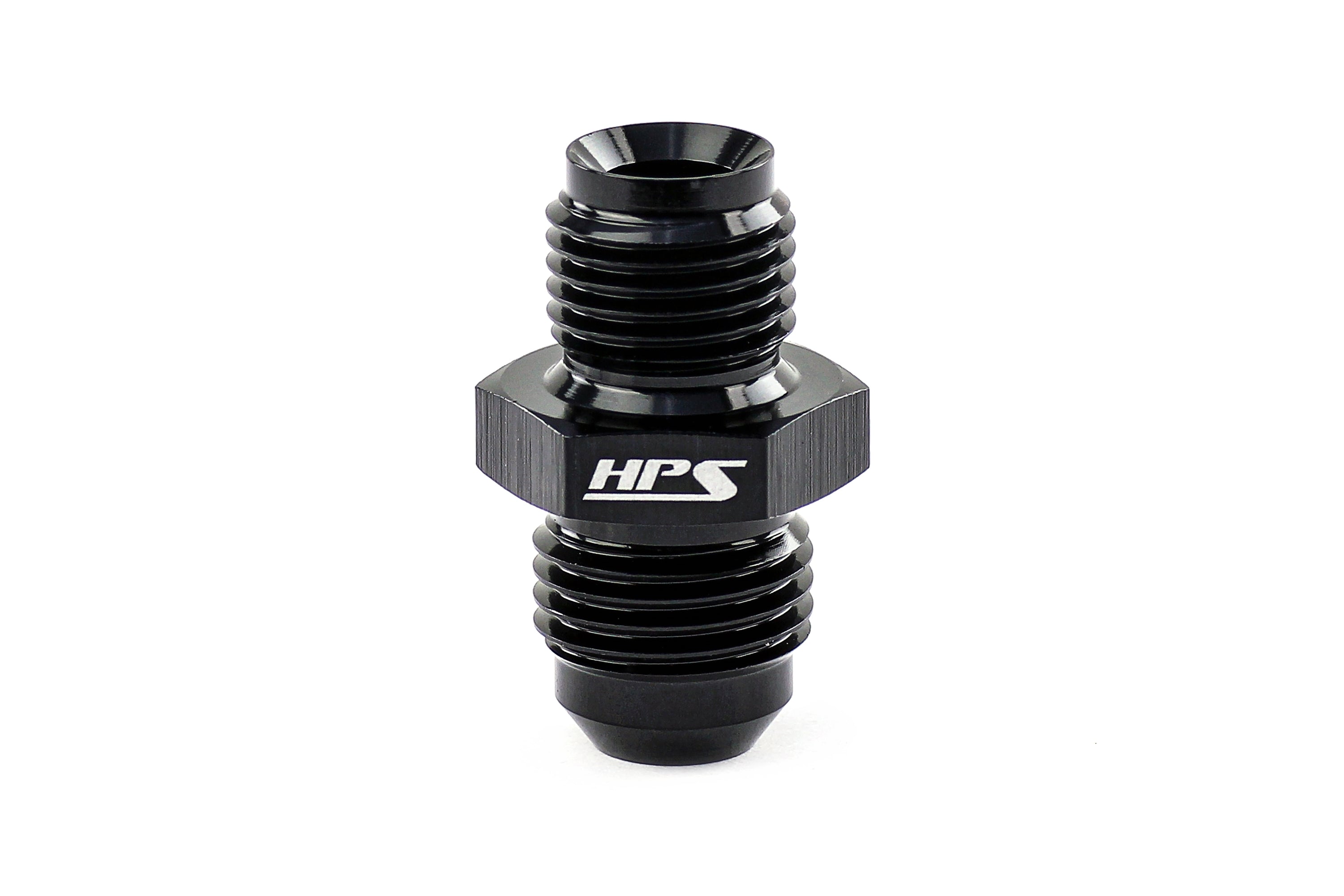 HPS Performance Straight AN Flare Metric Adapter, Aluminum, Black