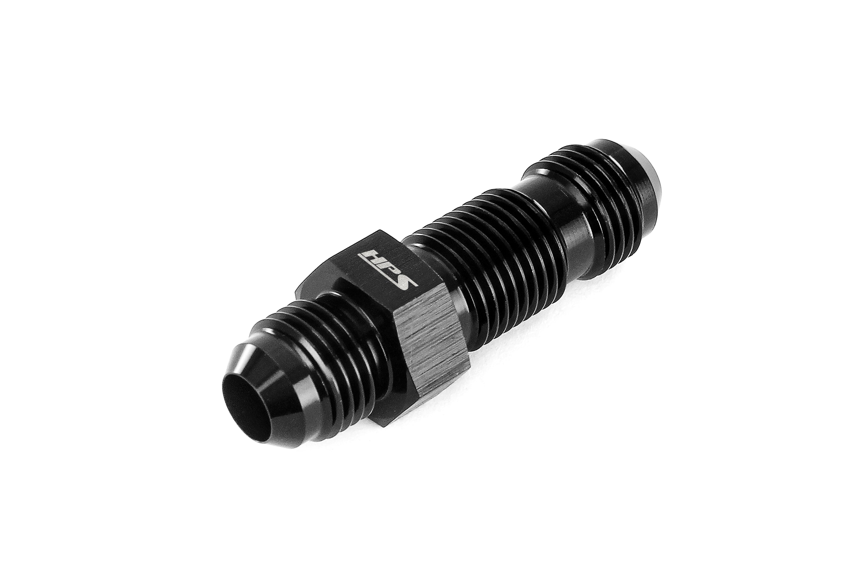 HPS Performance 3-12 AN Male to Male Bulkhead Adapter, Aluminum, Black