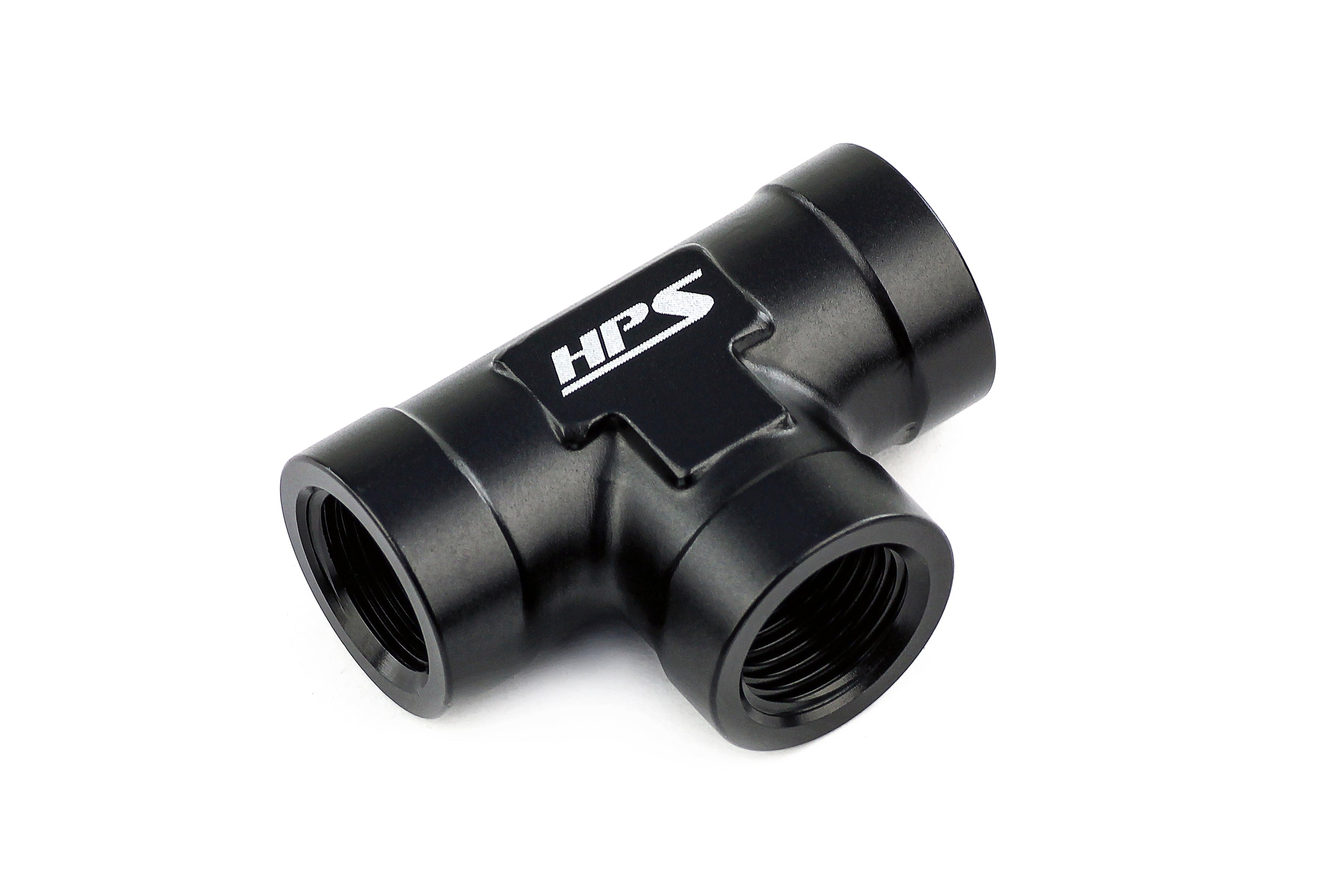 HPS NPT Female Tee Coupler Adapter, Aluminum, Black