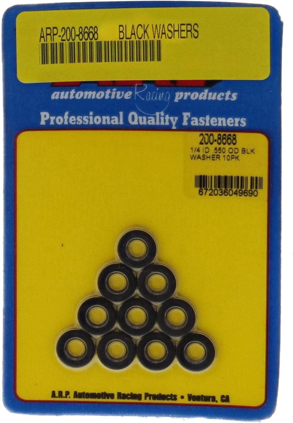 ARP 1/4 ID .550 OD Washers 10pk - Black Bulk Fasteners Flat Washers main image