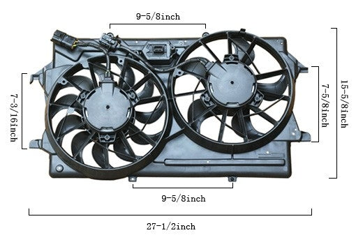 APDI Dual Radiator and Condenser Fan Assembly 6018131